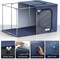 Sorbus 1 Pack Storage Bin with Metal Frame, Stackable Clothes Organizer Bag with Window & Handles, Organization for Bedding Linen & Clothing